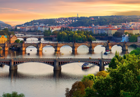 skyline of old Prague