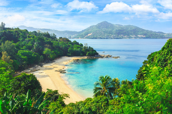Picturesque view of Andaman sea in Phuket island, Thailand.