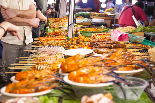 A street food market in Thailand