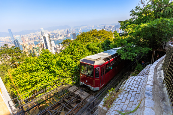 Red Peak Tram to Victoria Peak, Hong Kong island