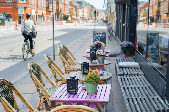 Street cafe restaurant Copenhagen Denmark