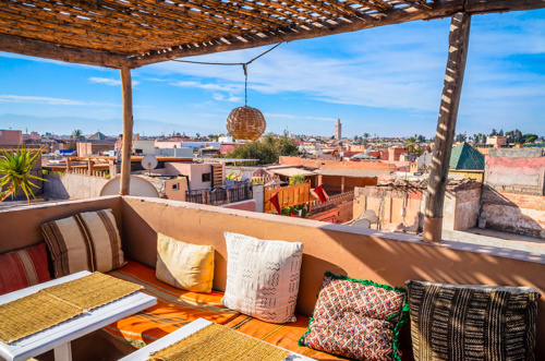 Rooftop restaurant in Morocco