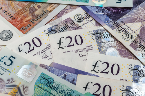 Pile of pound sterling notes