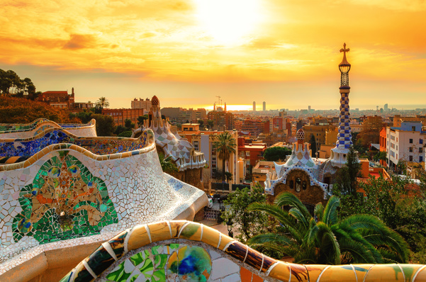 Parc Guell in Barcelona, Spain
