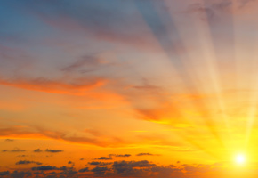 beautiful sunrise and cloudy sky