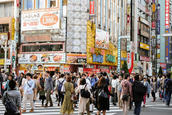 Busy Kabukicho street, Japan